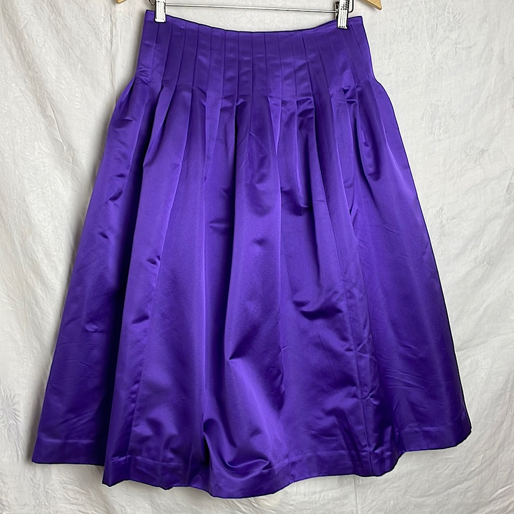 J Crew Satin Pleated Midi Skirt